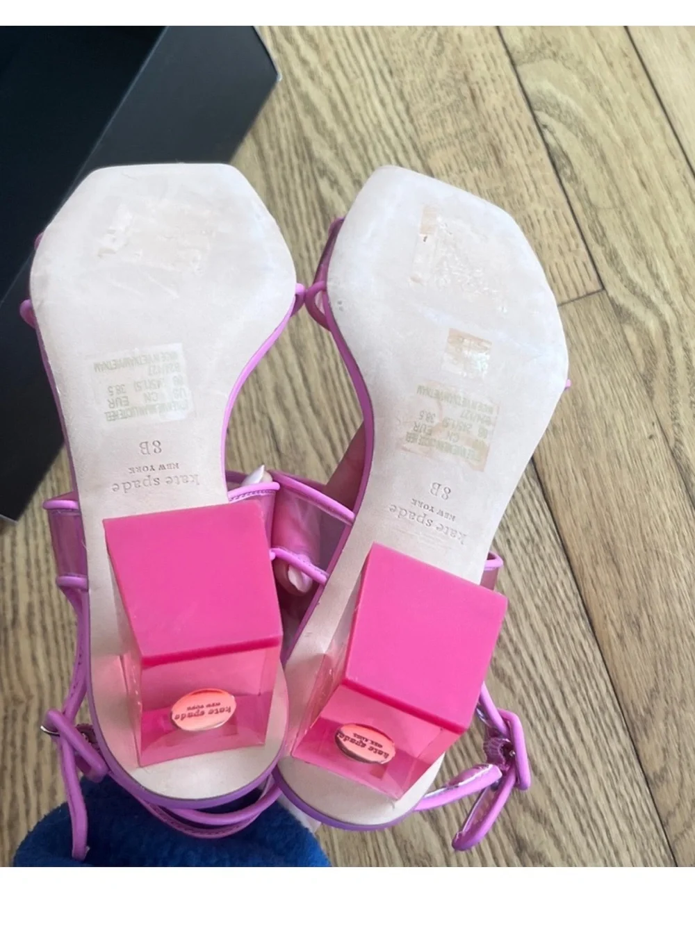 KATE SPADE Pink  Milani Lucite Block Heel Sandal